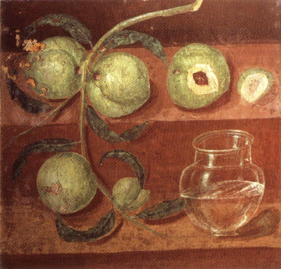 Still Life with Peach Bough and Glass jar